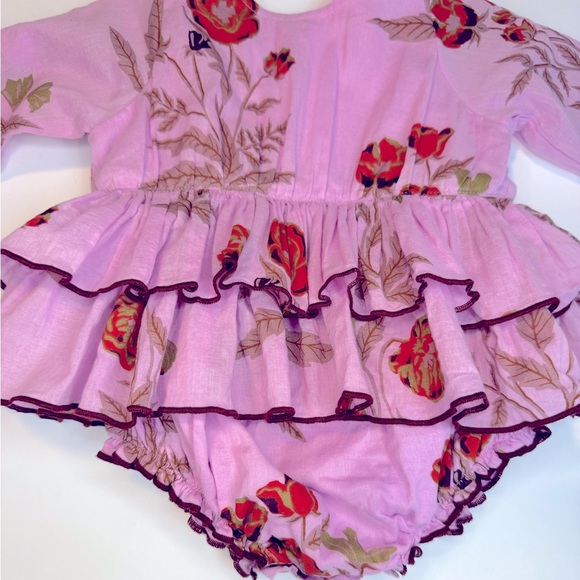 Pink Chicken Baby Girl’s Heidi Bubble Romper Size 0-3M - Picture 4 of 6